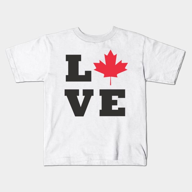 Love Canada, Canadian Love Kids T-Shirt by TinPis